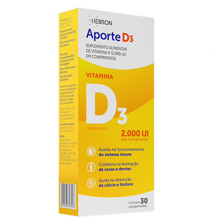 Aporte D3 Hebron 2.000Ul,30 comprimidos